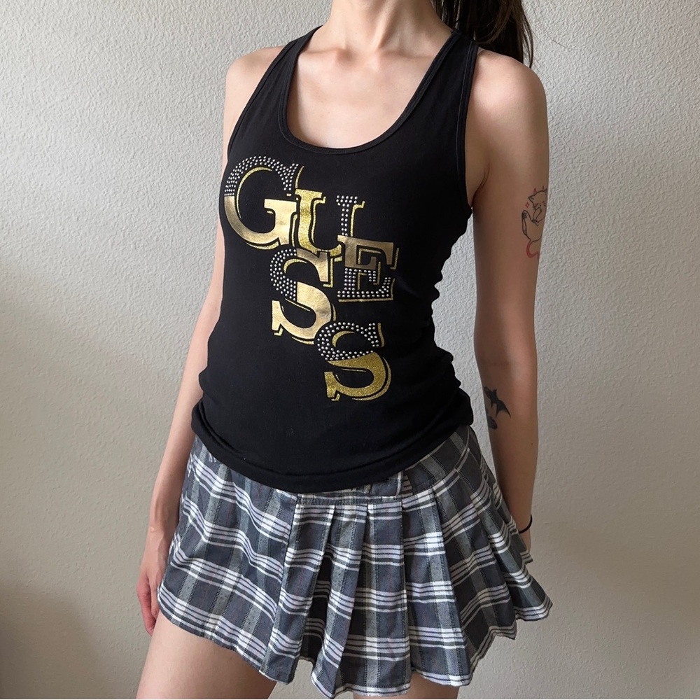 Y2K GUESS Tank Top in Black Gold